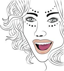 vector illustration of a girl's portrait