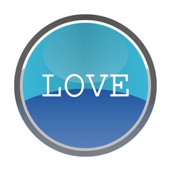 Love dans un bouton bleu