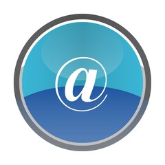 Obraz premium Arobase dans un bouton bleu
