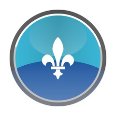 Fleur de lys dans un bouton bleu