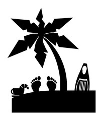 Café et croissant à la plage