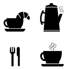 Petit déjeuner en 4 icônes