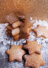 Homemade christmas cookies - gingerbread stars