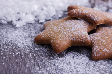 Homemade christmas cookies - gingerbread stars