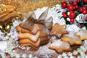 Homemade christmas cookies - gingerbread stars