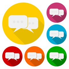 Forum icons with long shadow set