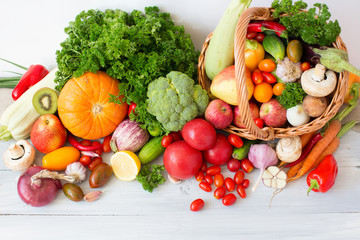 Vegetables and fruits.