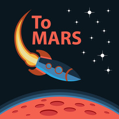Creative design concept space mission. Journey to Mars