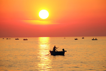 Sunset On The Sea Of Bari, Italy