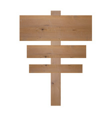 old wooden signboard isolated on white.