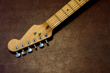 Guitar head and neck  detail
