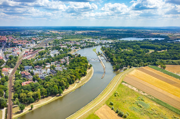 Fototapeta premium Aerial view of Opole