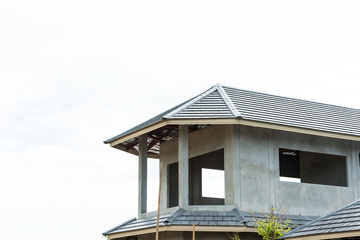 House upper with roof tiles