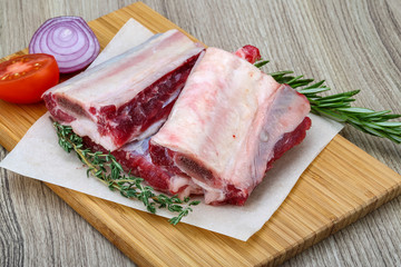 Raw beef ribs