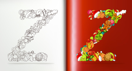 Christmas letters, vector