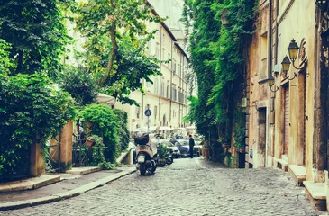 Foto auf Leinwand Old courtyard in Rome, Italy © Ekaterina Belova