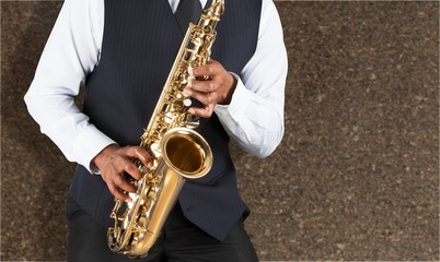 Naklejka premium Jazz saxophone.