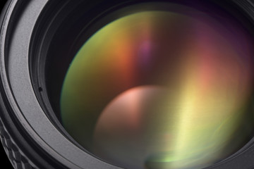 Closeup of a photographic lens