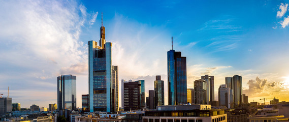 Fototapeta premium Aerial view of Frankfurt
