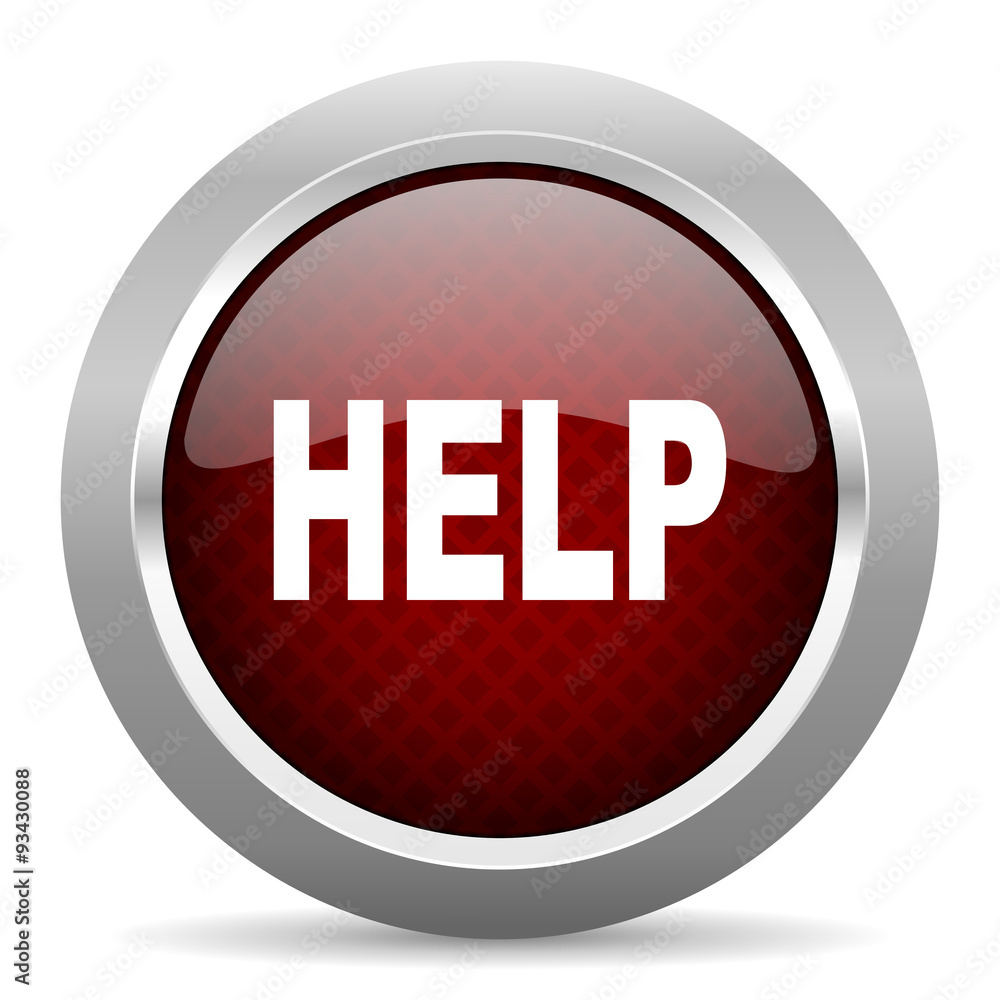 Poster help red glossy web icon