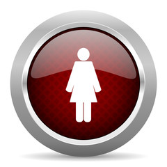 female red glossy web icon