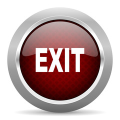 exit red glossy web icon