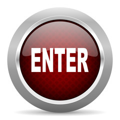 enter red glossy web icon