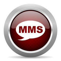 mms red glossy web icon