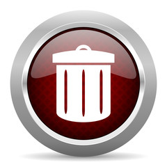 recycle red glossy web icon