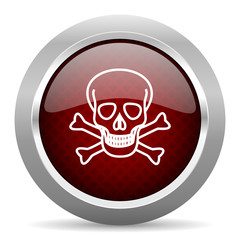 skull red glossy web icon