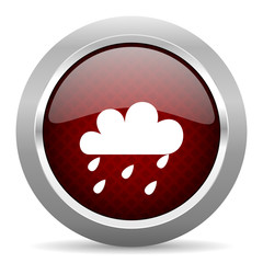 rain red glossy web icon