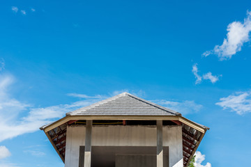 roof tiles with blue sky background