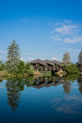 Fototapeta premium Relection of Foot Bridge