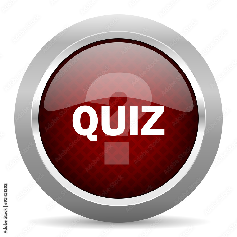 Poster quiz red glossy web icon