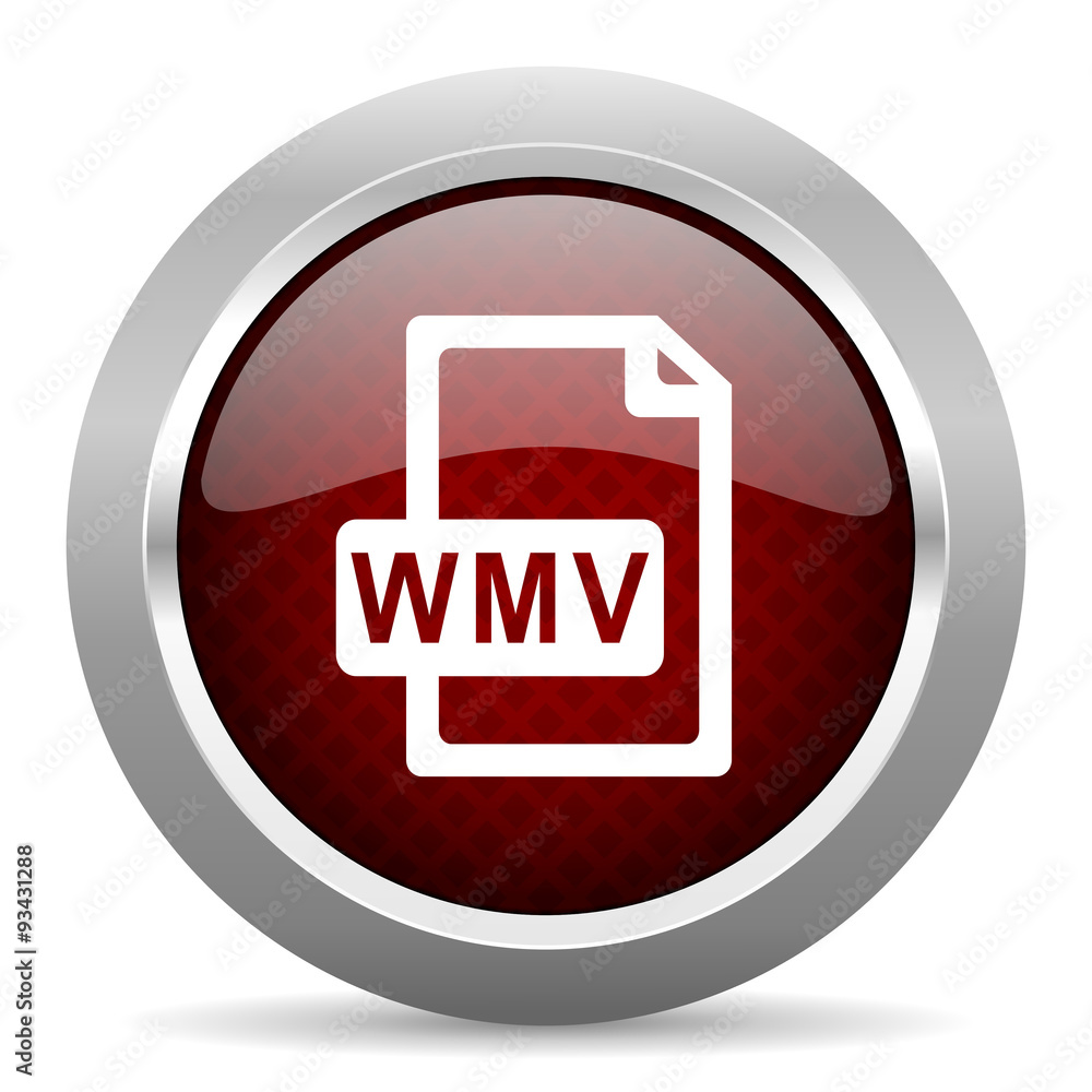 Poster wmv file red glossy web icon