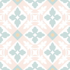 Portuguese tiles seamless pattern. Vintage background - Victorian style