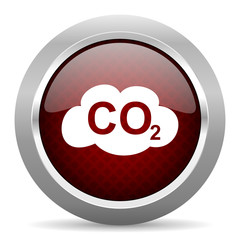 carbon dioxide red glossy web icon
