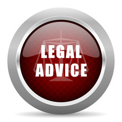 legal advice red glossy web icon