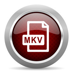 mkv file red glossy web icon
