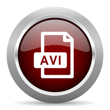 avi file red glossy web icon