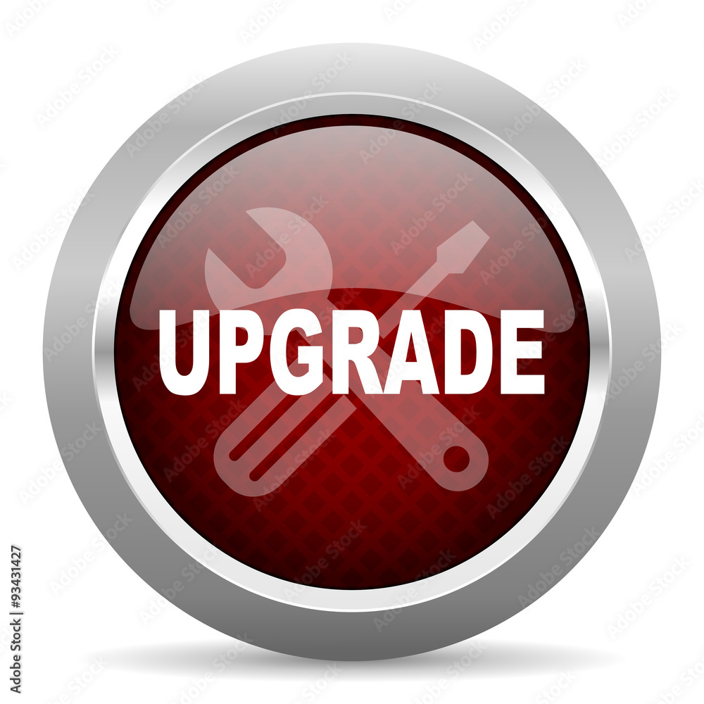 Aufkleber upgrade red glossy web icon