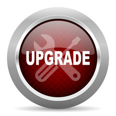 upgrade red glossy web icon