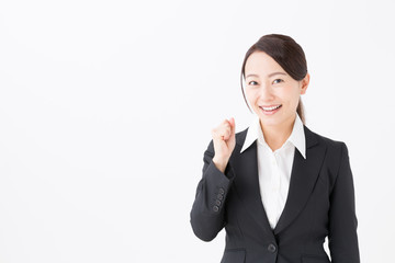 portrait of asian businesswoman on white background