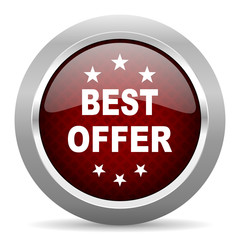 best offer red glossy web icon