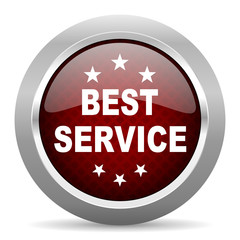 best service red glossy web icon