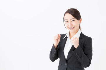 portrait of asian businesswoman on white background