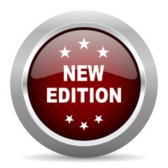 new edition red glossy web icon