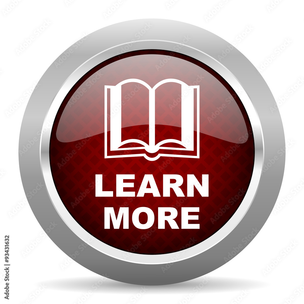 Poster learn more red glossy web icon