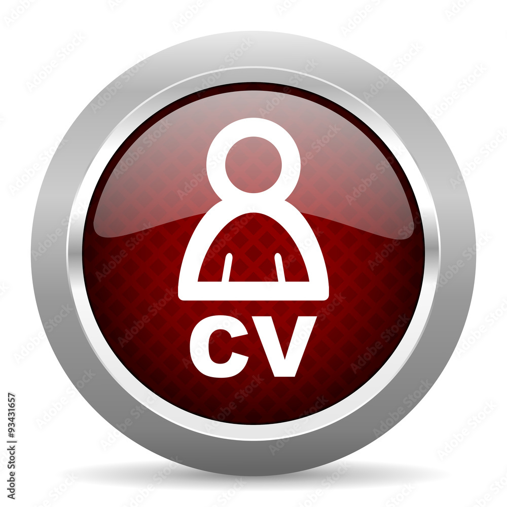 Poster cv red glossy web icon