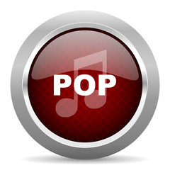 pop music red glossy web icon